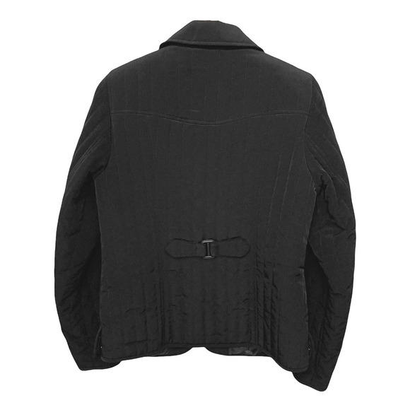 Esprit Black Quilted Jacket Womens Medium Full Zip‎ Faux Fur Fleeced Lined Coat - Picture 2 of 7